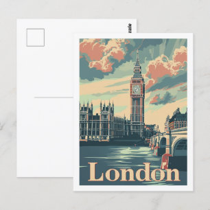 London England UK Berühmter Reiseort der Vergangen Postkarte