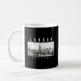 London England UK Big Ben Skyline Schwarz-weiß Lon Kaffeetasse