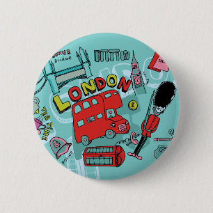 London ~ England Vereinigtes Königreich Reisen Art Button