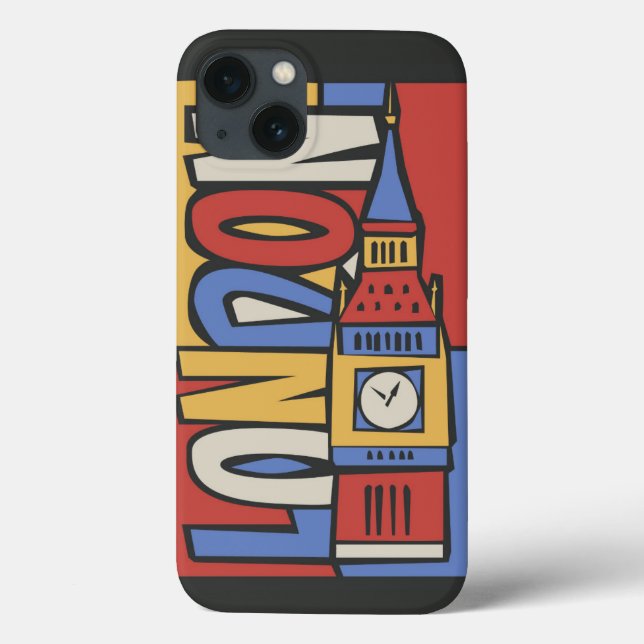 London, England Vibrant Handrawn Design Case-Mate iPhone Hülle (Rückseite)