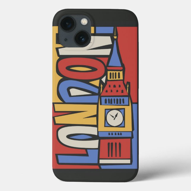 London, England Vibrant Handrawn Design Case-Mate iPhone Hülle (Rückseite)