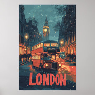 London England Vintag Illustration Travel Poster