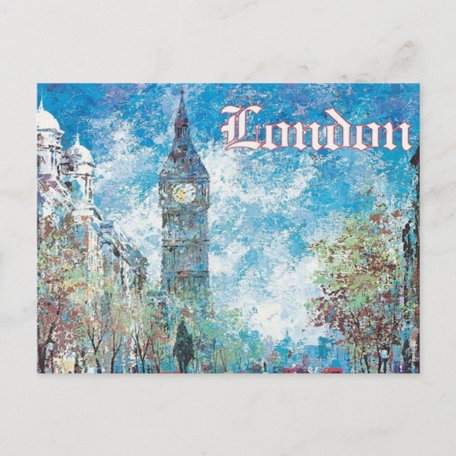 London England Vintag Retrotourismus Big Ben Postkarte (Vorderseite)