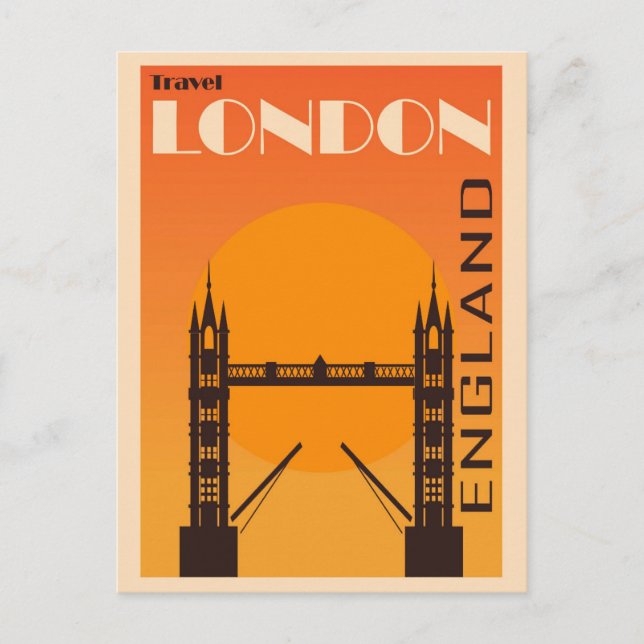 London England Vintag Tower Bridge Travel Postkarte (Vorderseite)