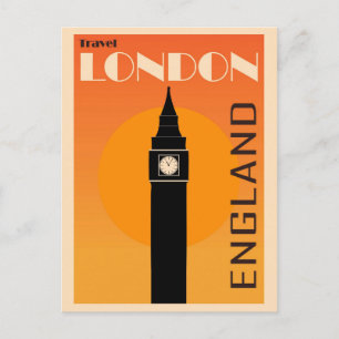 London England Vintage Big Ben Reise Postkarte