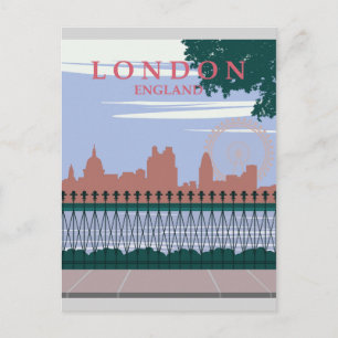 London England Vintage Reiseposter Postkarte