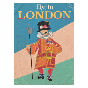 London, England Vintage-Reiseposter Tischdecke