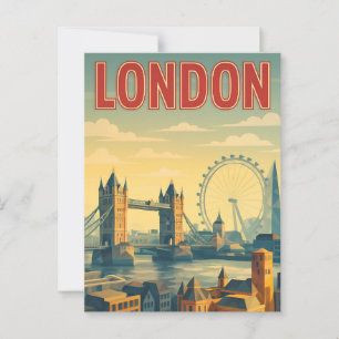 London, England - Vintage Retro-Postkarte Postkarte