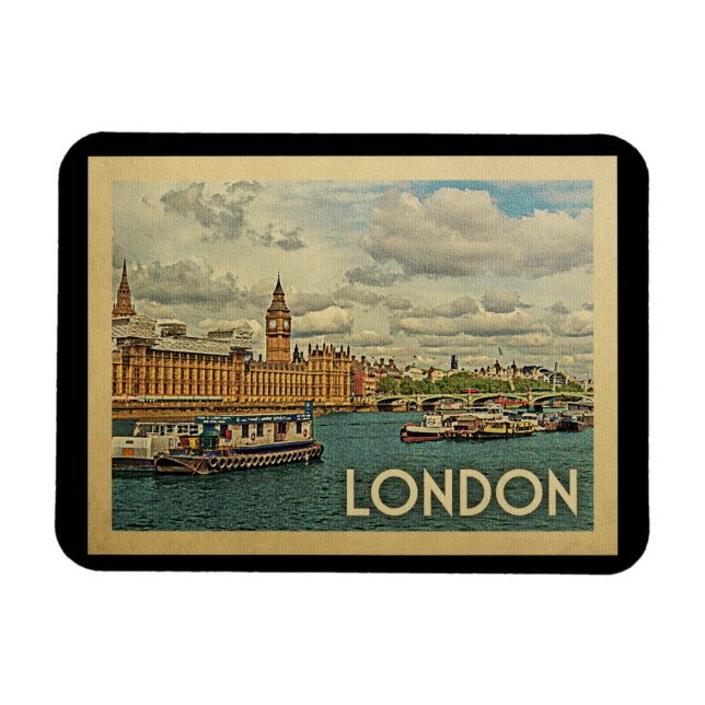 London England Vintage Travel Magnet (Horizontal)