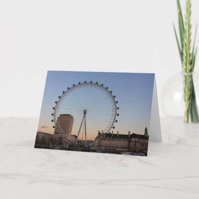 London Eye at Sunset Blank Greeting Card Karte (Vorderseite)