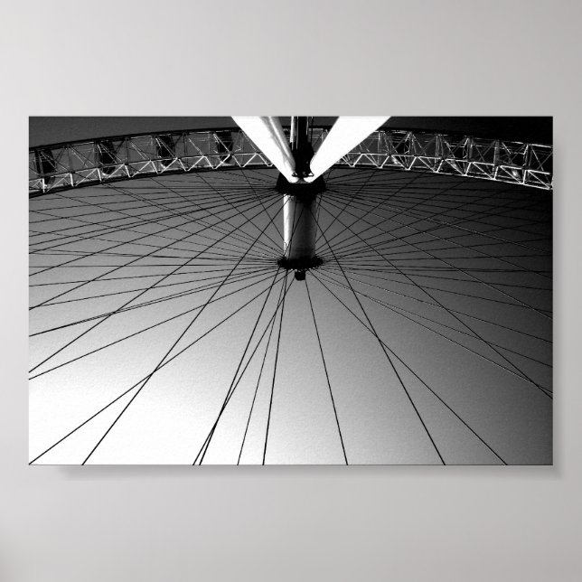 London Eye Black and White Poster (Vorne)