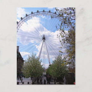 London Eye Blue Sky Clouds Postcard Postkarte