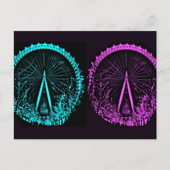 London Eye Collage Postkarte (Vorderseite)