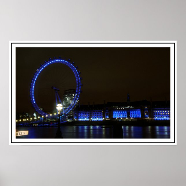 London Eye in der Nacht Poster (Vorne)