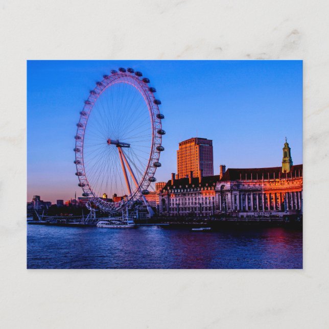 London Eye in der Nacht Postkarte (Vorderseite)