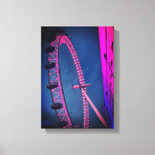 London Eye in der Nacht Stretched Canvas Print Leinwanddruck