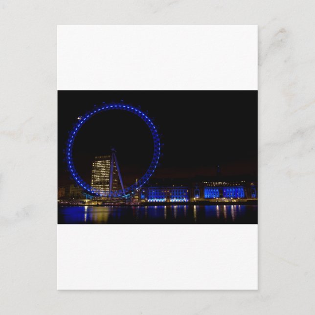 London Eye Night View Postkarte (Vorderseite)