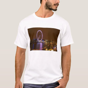 London Eye, Themse und Lichter von T-Shirt