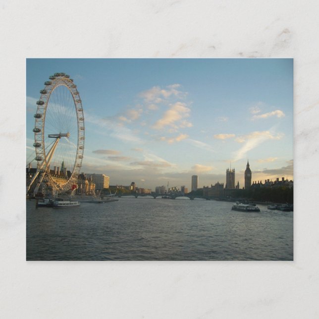 London Eye und Parlament Postkarte (Vorderseite)