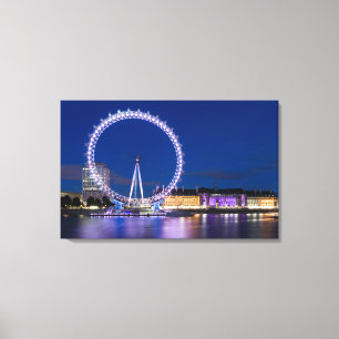 London Eye Wheel bei Nacht mit Lights Leinwand Art
