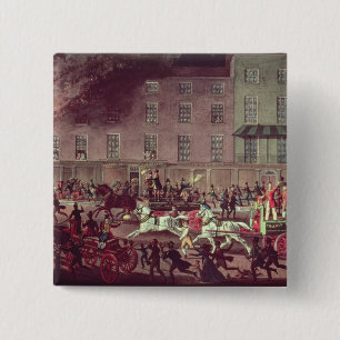 London-Feuerspritzen, graviert von R.G. Reeve Button
