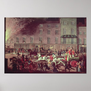 London-Feuerspritzen, graviert von R.G. Reeve Poster