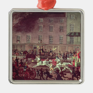 London-Feuerspritzen, graviert von R.G. Reeve Silbernes Ornament