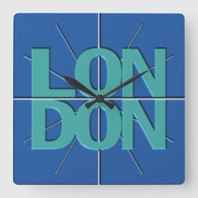 London Finance Timezone Wall Clock Quadratische Wanduhr (Vorderseite)