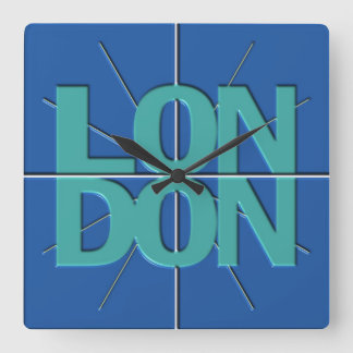 London Finance Timezone Wall Clock Quadratische Wanduhr