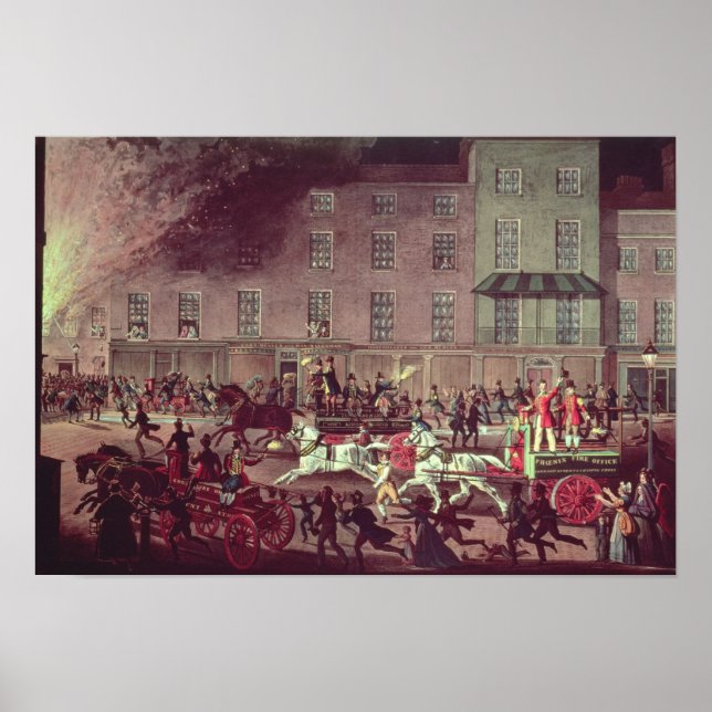 London Fire Motors, graviert von R.G. Reeve Poster (Vorne)