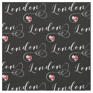London Flag Heart, England Stoff
