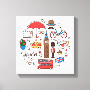London-Gekritzel Leinwanddruck