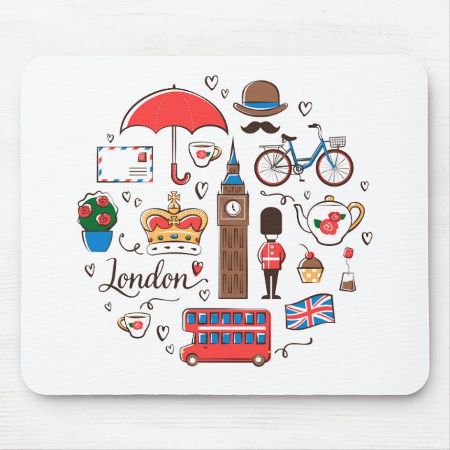 London-Gekritzel Mousepad (Vorne)