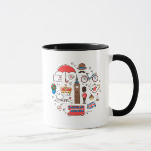 London-Gekritzel Tasse