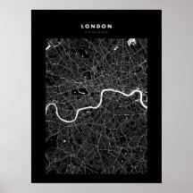 London - Großbritannien Dark City Map Poster