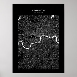 London - Großbritannien Dark City Map Poster