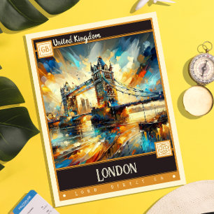 London, Großbritannien Vintage Malerei Postkarte
