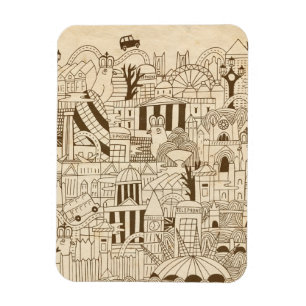 London-Hand gezeichnet auf altem Papier Magnet