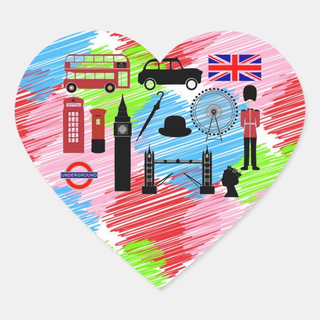 London Heart Stickers (Vorderseite)