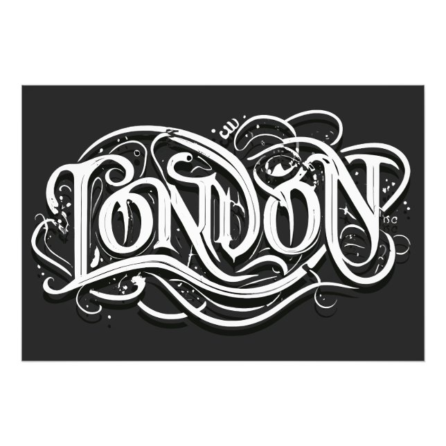 London Heavy Metal Calligraphy - London Metalheads Fotodruck (Vorne)