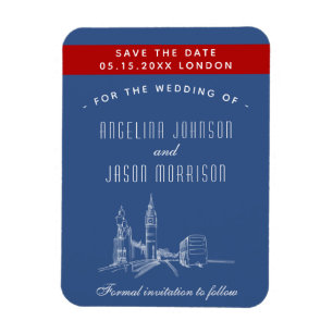 London Hochzeit Save The Date Einladung Magnet