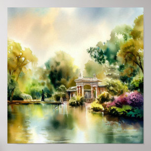 London-Holland Park (C), Watercolor Poster