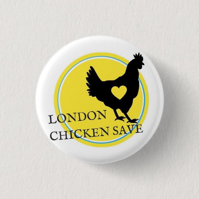 LONDON-HUHN RETTEN LOGO-KNOPF BUTTON (Vorderseite)