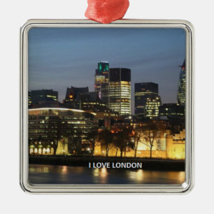 London:I Liebe London Silbernes Ornament
