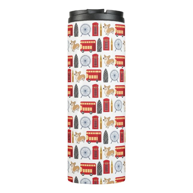 London-Ikonen-Collage Thermosbecher (Rückseite)