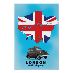 London illustrierte Reisekarte Poster