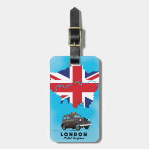 London illustrierte Reisekarte Poster Gepäckanhänger