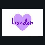 London im Lila Poster<br><div class="desc">Hübsches lila Herzdesign für London. Ein niedliches Geschenk für Mädchen.</div>