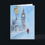 London im Schnee Feiertagskarte<br><div class="desc">Von einem ursprünglichen Ölgemälde</div>