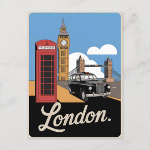 London im Vintage-Stil Postkarte